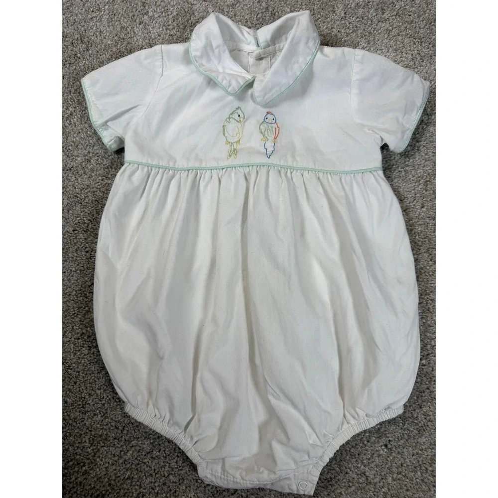 Dondolo Embroidered Parrot Bird 24 Month Bubble Unisex Outfit Boutique